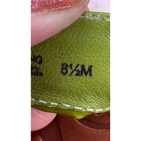 Tory Burch Flipflop Wedges Sandals Heels Green Women’s Size 8.5 - Picture 12 of 12